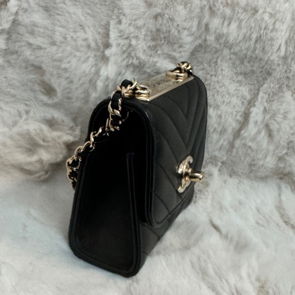 Chanel Black Chevron Mini Bag - Picture 6 of 15